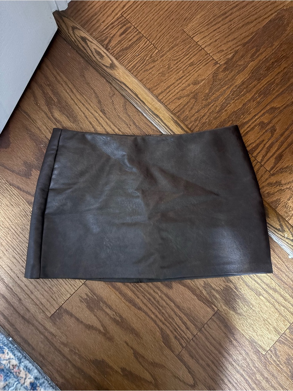 Garage Dark Brown Faux Leather Mini Skort
